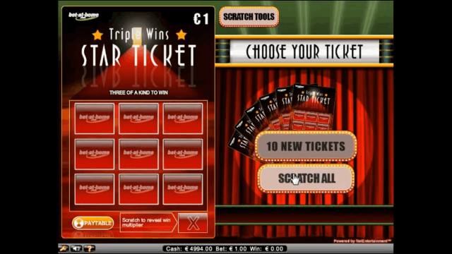 Игровой интерфейс Triple Wins Star Ticket 3